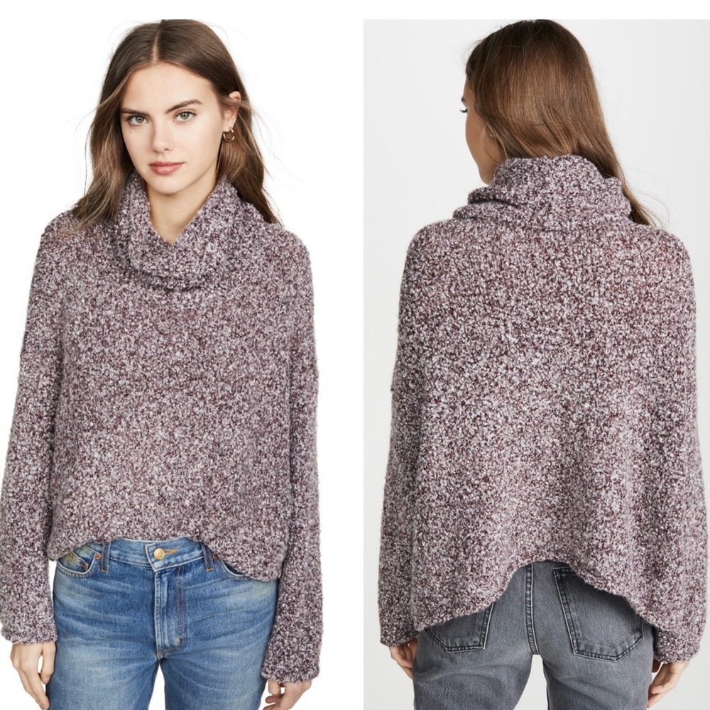 Free People BFF Cowl Neck Sweater Grape Hyancith M - Picture 2 of 10